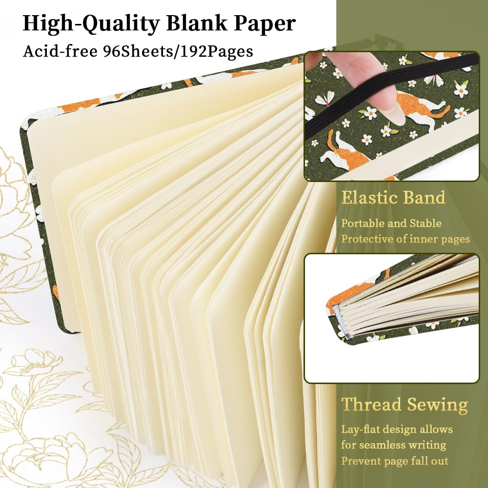 E-WEICHEN Hardcover Art Sketchbook – 100 Pages, 80 GSM Acid-Free Paper | PU Leather & Cloth Cover Options