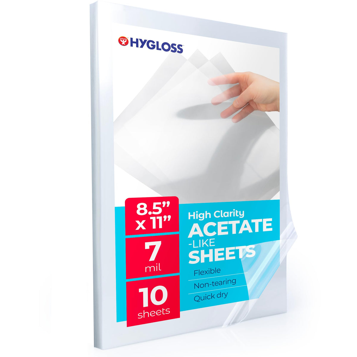 Hygloss Clear Acetate Sheets, 7 Mil (Size and Pack Options)