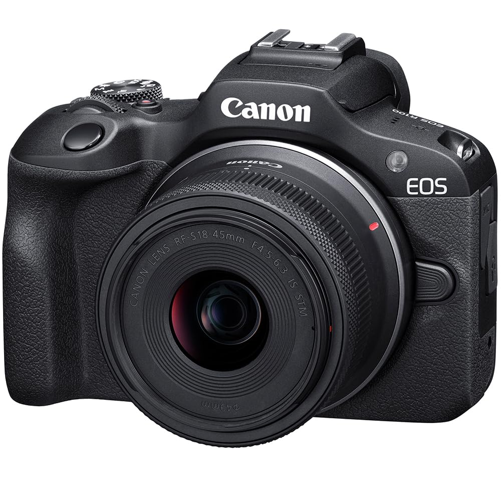 Canon EOS R100 Mirrorless Camera Body with RF-S 18-45mm F4.5-6.3 is STM Lens 6052C012 Bundle with Deco Gear Photography Bag + Microphone + Monopod + Software & Accessories Kit