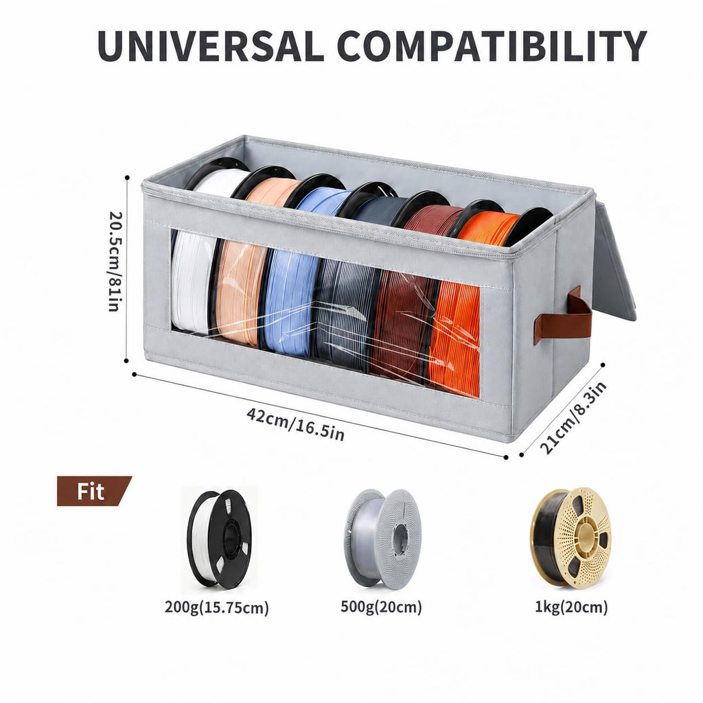 Qozary Filament Storage Box, 4 Pack Filament Container for 3D Printing