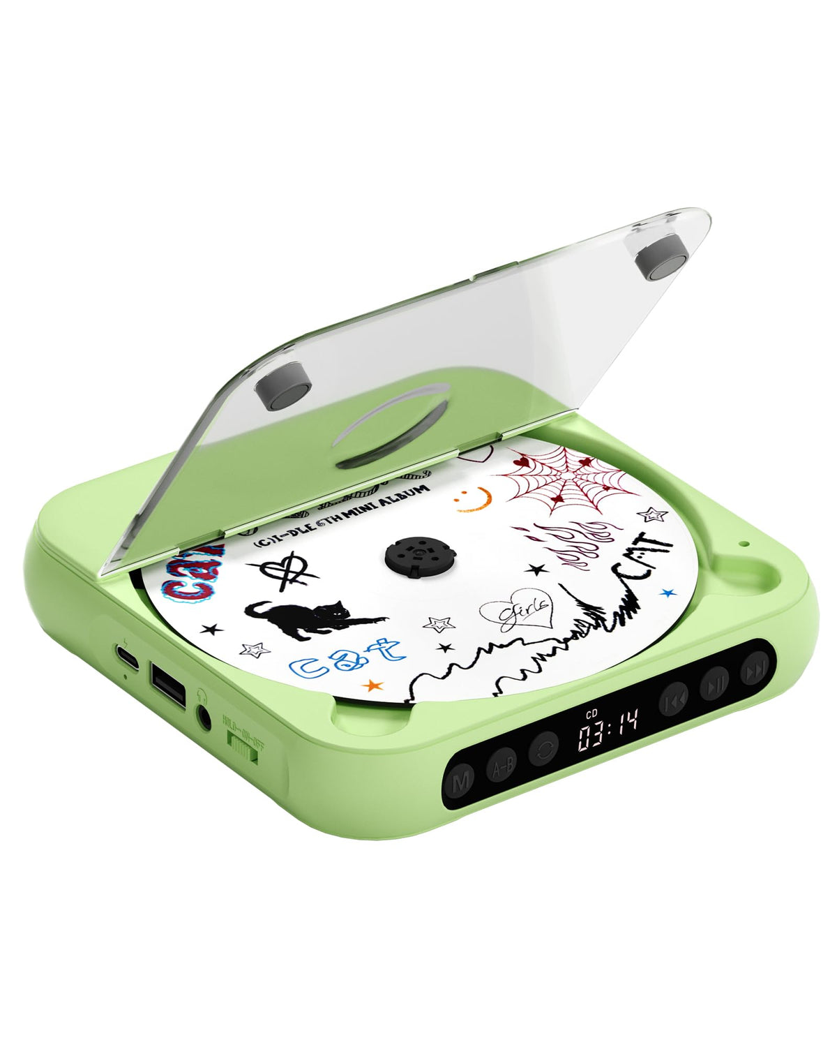 ENVYCLOUD Rechargeable CD Player with Speakers for Learning (K–12)