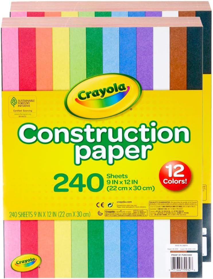 Crayola Construction Paper Bulk Pack 480ct, School Art & Craft Supplies