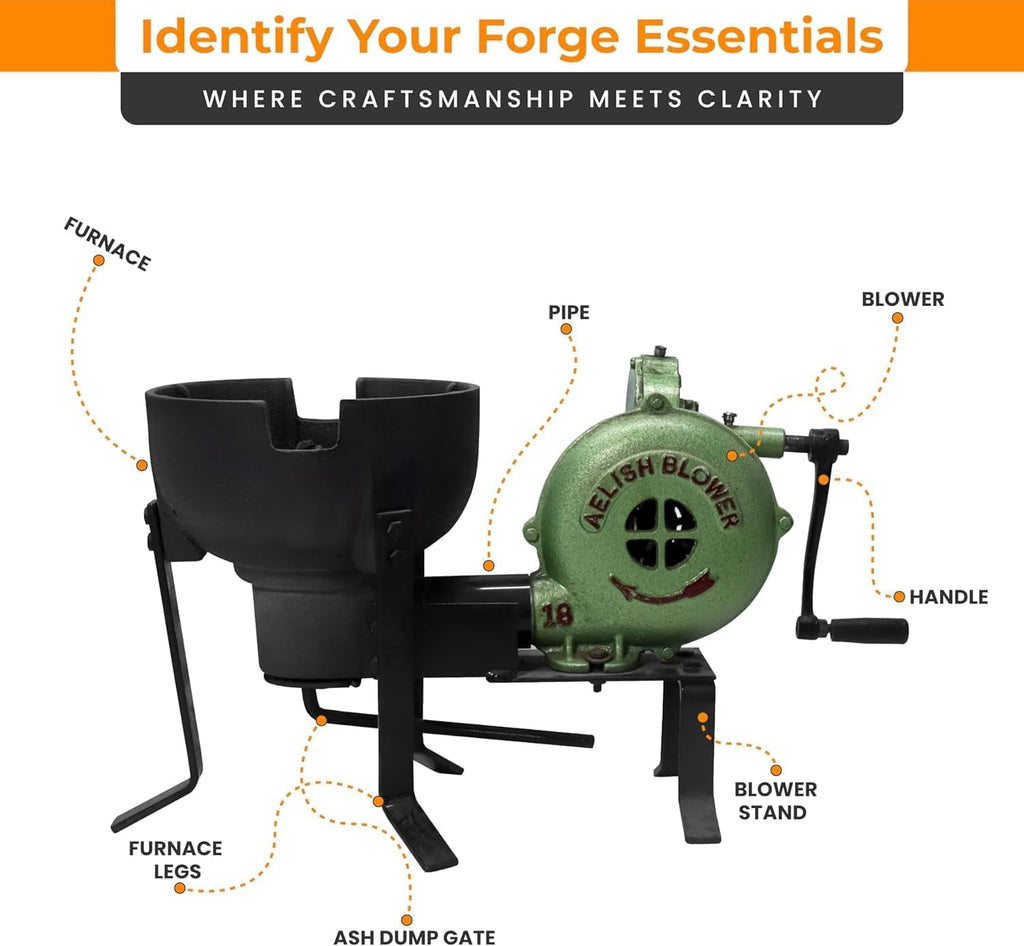 Blacksmithing Coal Forge Furnace with Hand Blower for Knife Making For