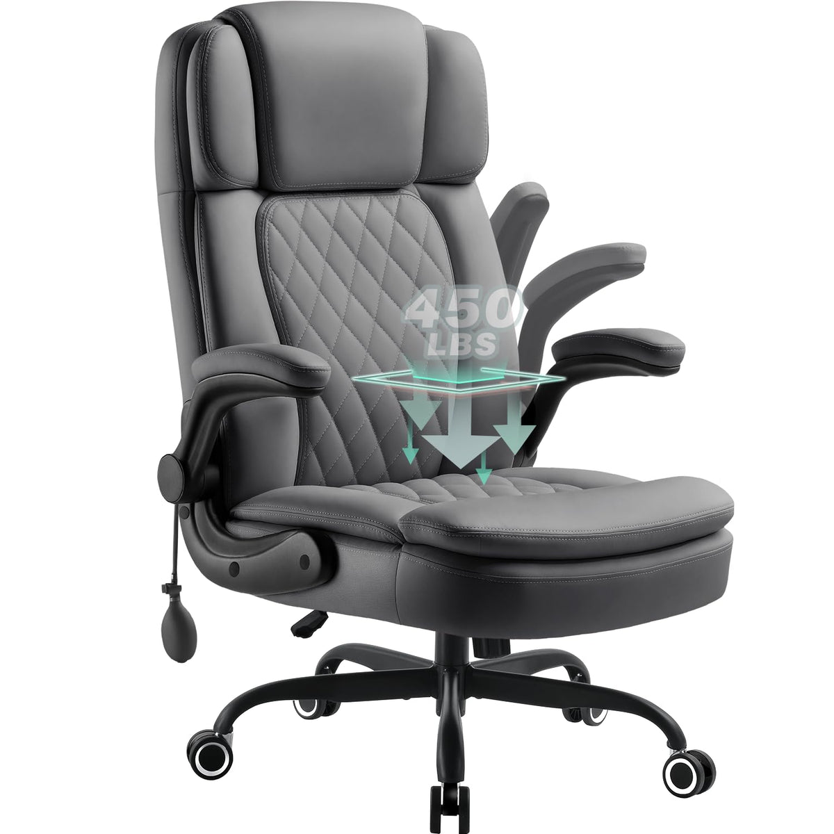 WAILOR 450 lb High-Back Study Chair with Flip-Up Arms