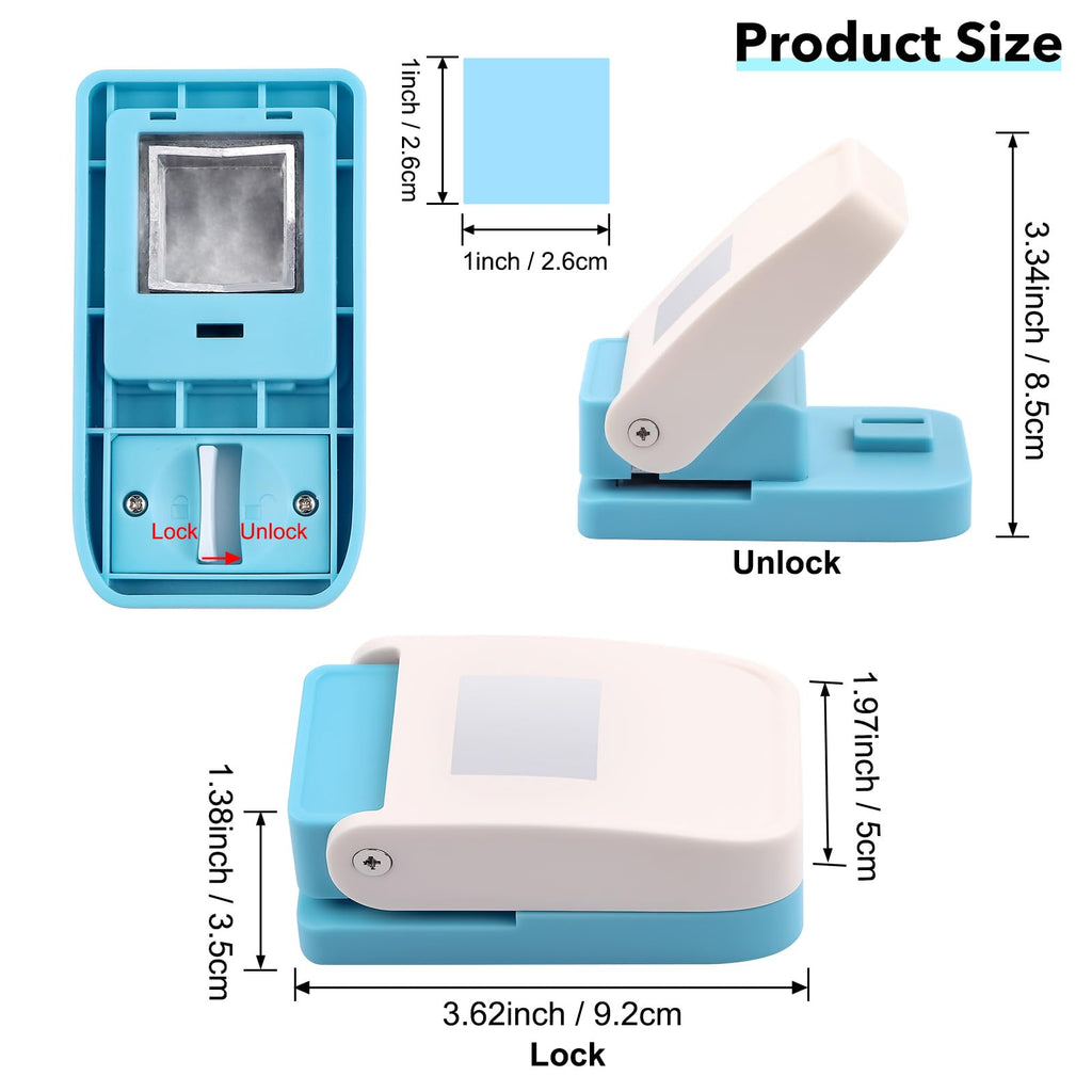 Stamp Puncher 1inch Square Postage Stamp Punch |Stamp Hole Puncher| Scalloped Rectangle Lever Action Paper Punches for Crafting Scrapbooking DIY Card Making Arts Crafts Supplies