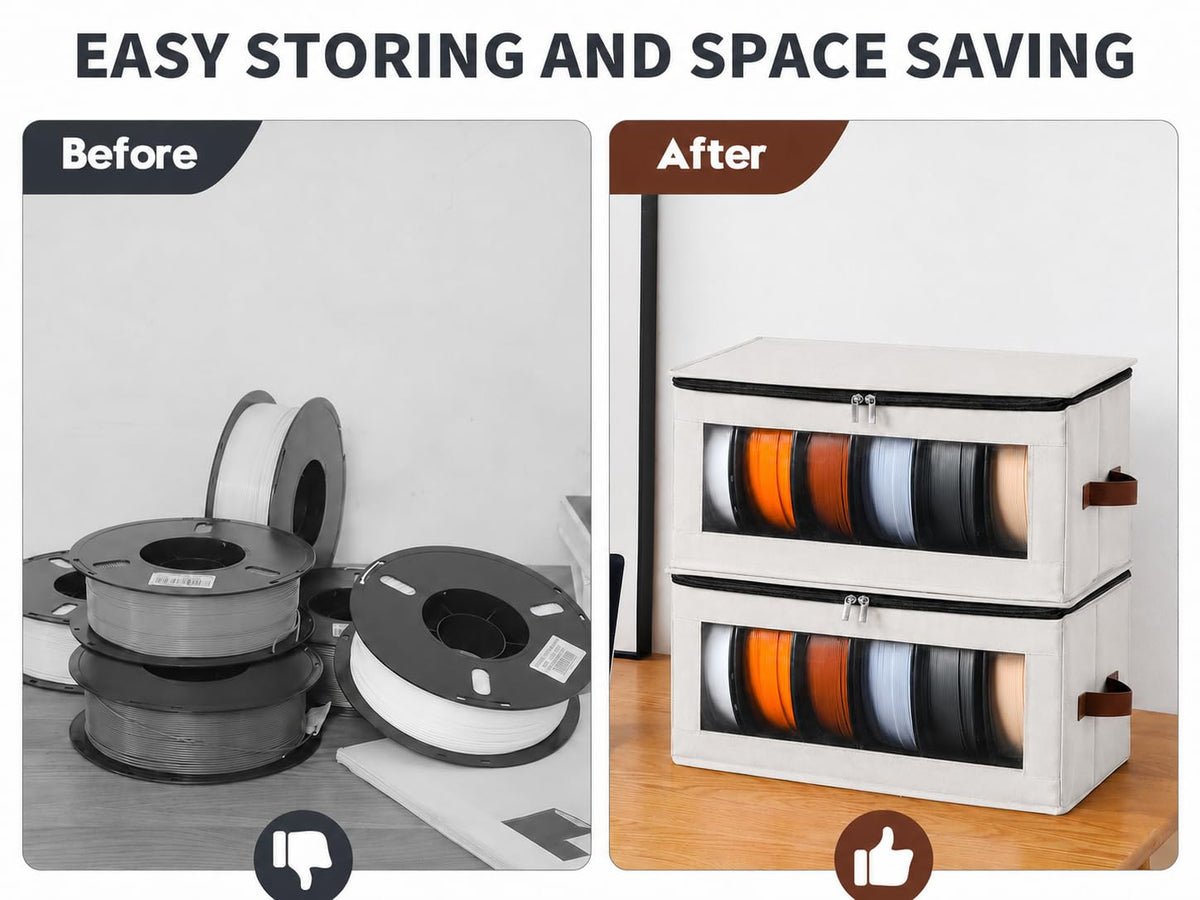 Qozary Filament Storage Box, 4 Pack Filament Container for 3D Printing