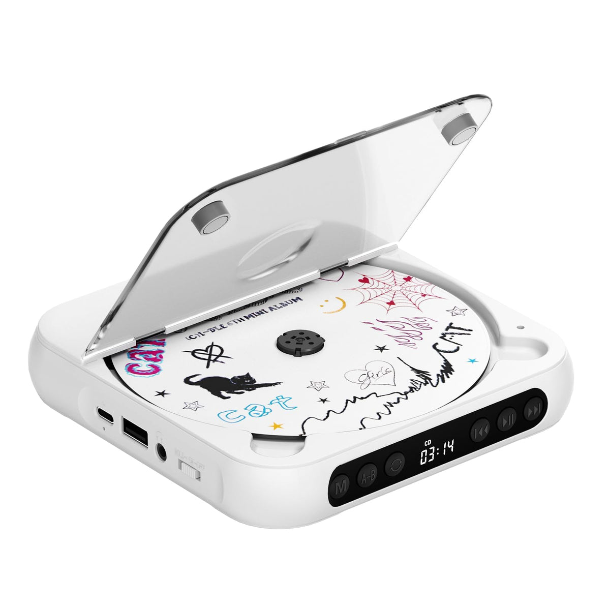 ENVYCLOUD Rechargeable CD Player with Speakers for Learning (K–12)