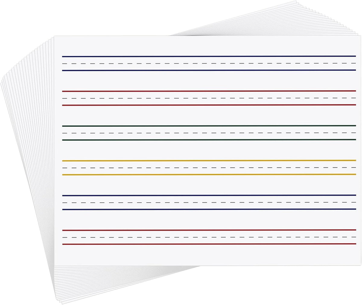50 Sheets 4-Color Raised Line Paper for Handwriting Practice