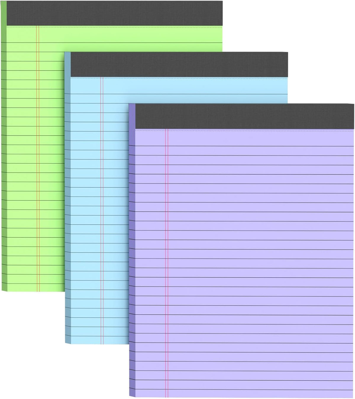 Colored Legal Pads 8.5 x 11, 3 Pack Notepads 8.5 x 11 Wide Ruled Note Pads