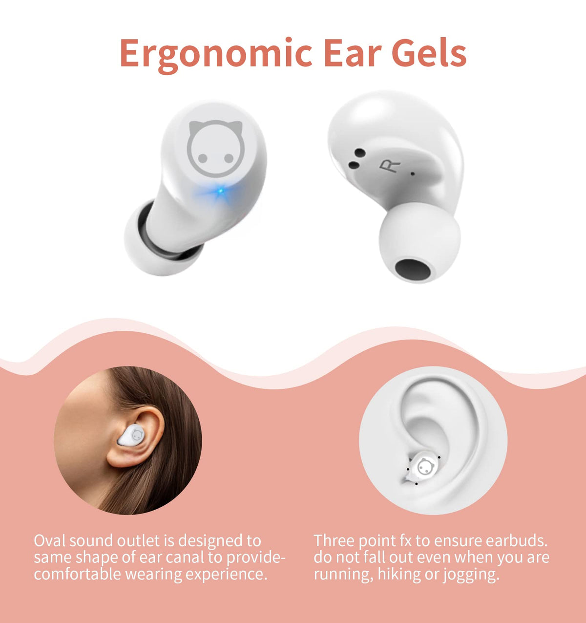 Kids Wireless Earbuds, Noise Reduction Earbuds for Kids Bluetooth 5.0 Waterproof in-Ear Headphones with Mic and Charging Case, Deep Bass Touch Control 36H Playtime Headset for School.