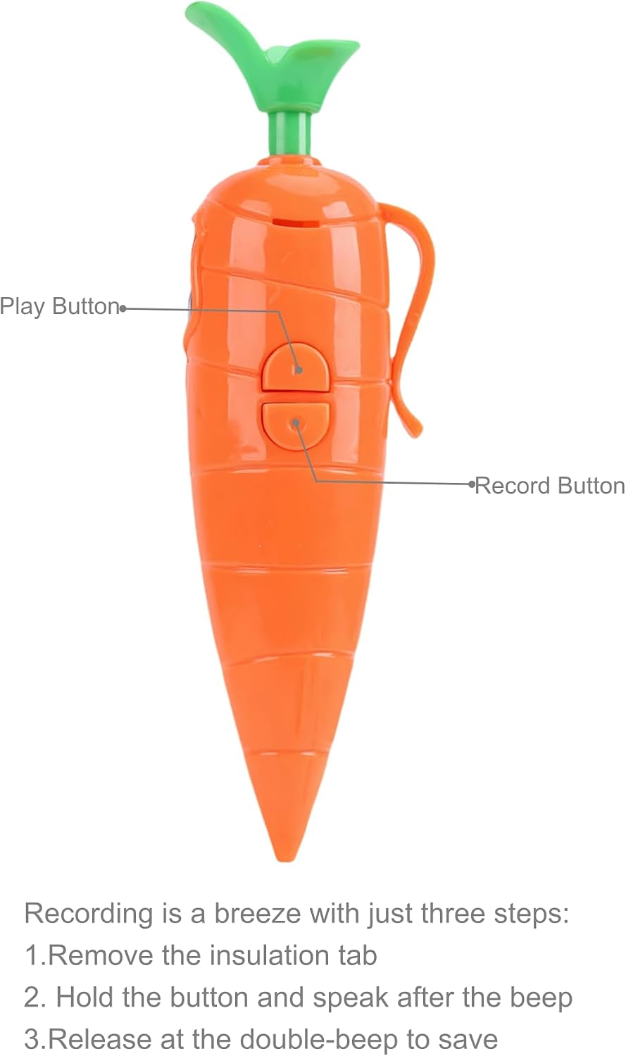 60-Second Voice Recorder with Playback & Audio Recorder Pen - Cute Carrot-Shaped Recorder Device, Smooth-Writing Ballpoint Pen - Fun & Creative Gift for Kids, Students, Teachers