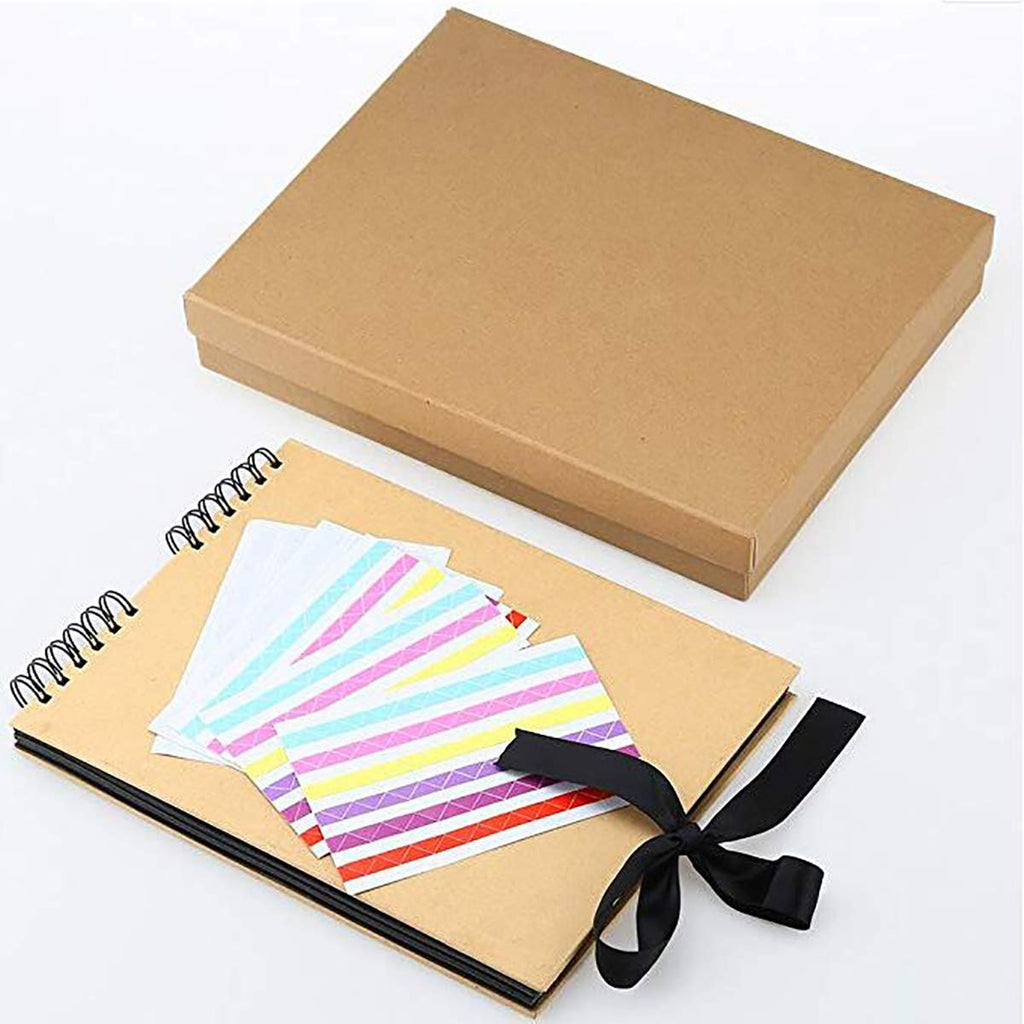 Gotideal 80 Pages Scrapbook Album with 10 Metallic Markers, Black