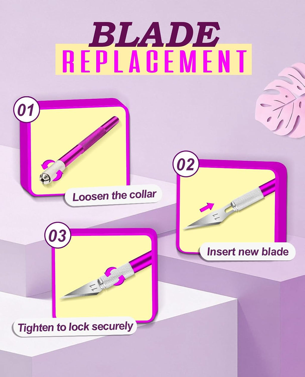 DIYSELF Craft Hobby Knife Set with 10 Extra #11 Blades, 6-Inch Metal Ruler