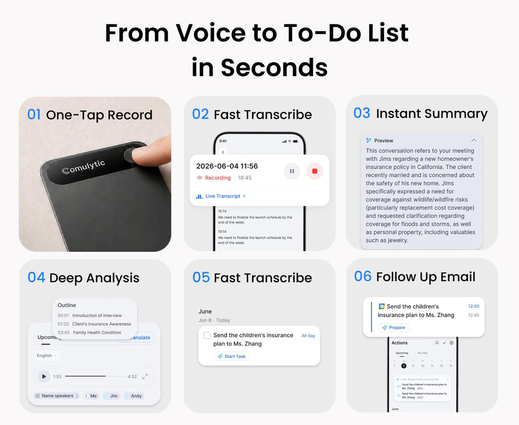 Comulytic Note Pro AI Voice Recorder, AI Meeting Recorder and Note Taker