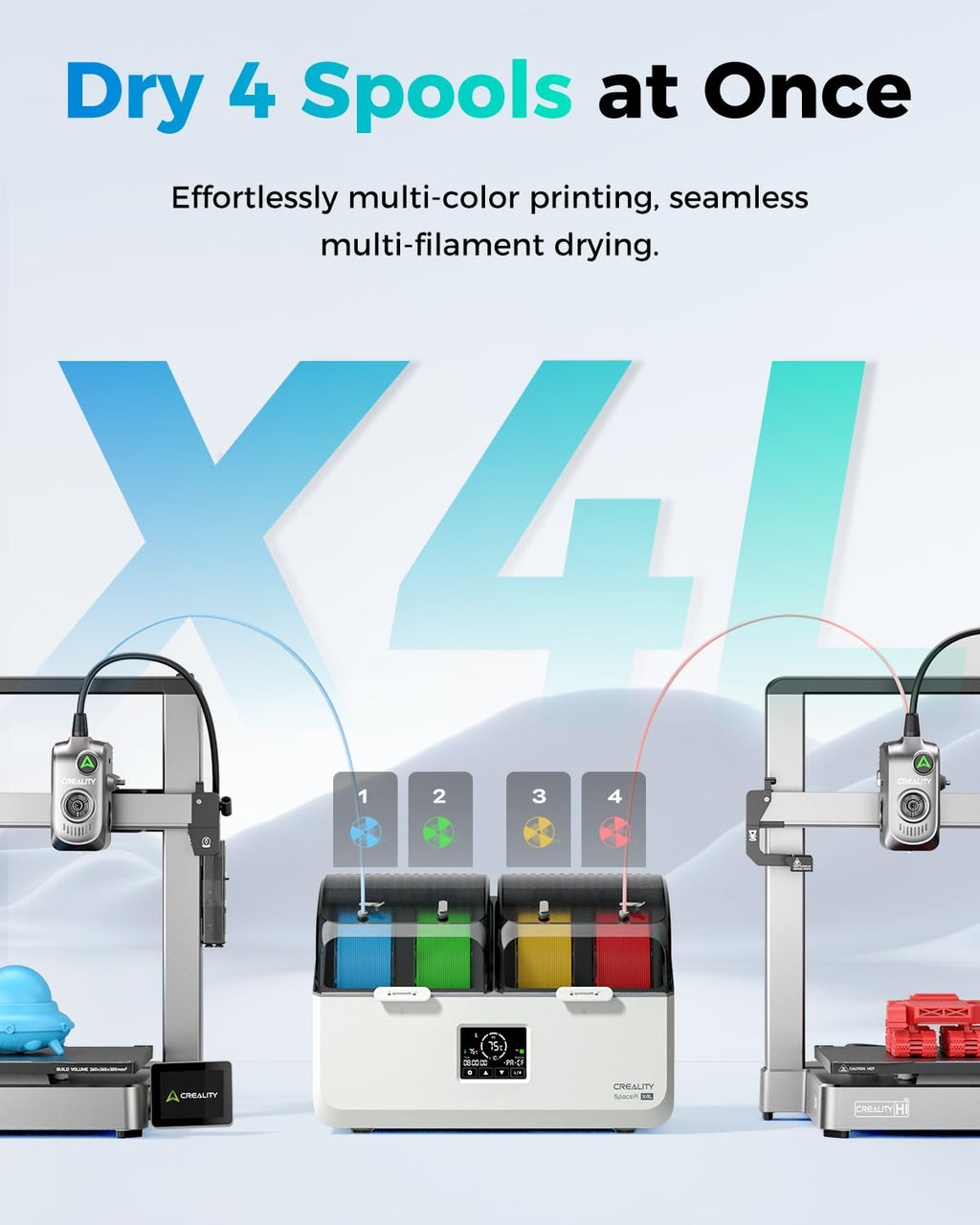 2026 New Creality Space PI Filament Dryer-Christmas Gifts, 3D Printer Filament Dryer Box with 360° Heating, Upgraded Filament Dehydrator Storage Box Support Nylon ABS PETG PLA TPU 1.75/2.85mm