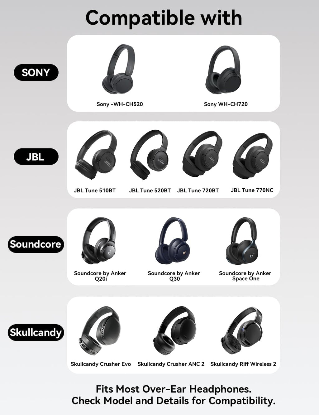 MAS CARNEY Over Ear Headphones Case for Sony, JBL, Anker, KVIDIO and School