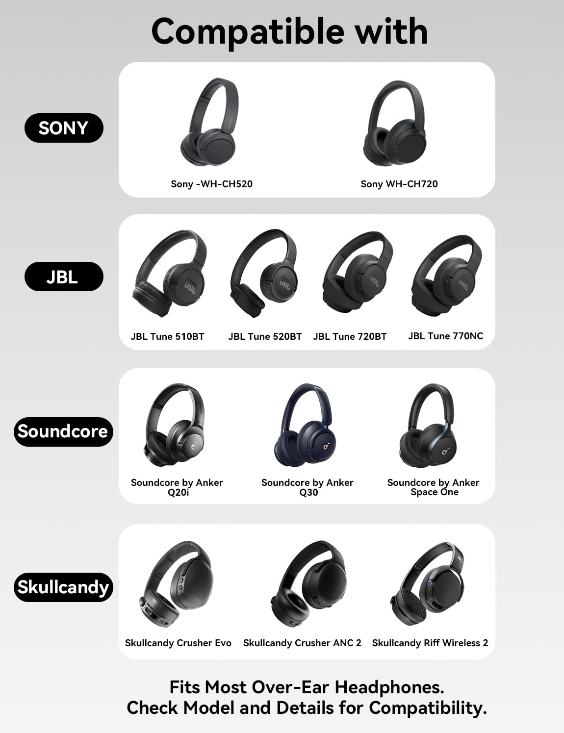 MAS CARNEY Over Ear Headphones Case for Sony, JBL, Anker, KVIDIO and School