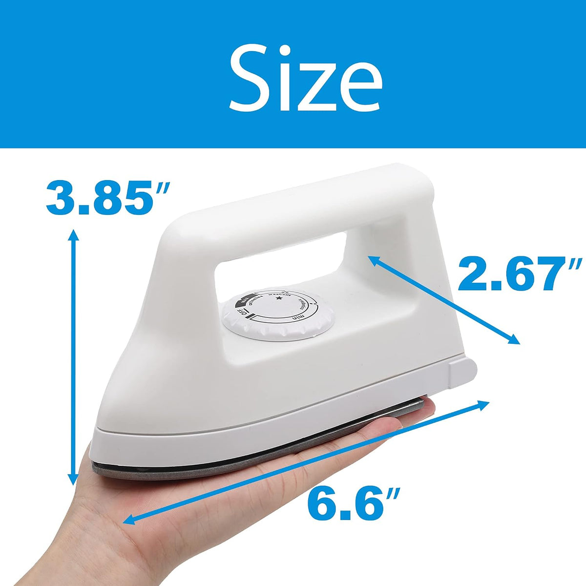 Mini Heat Press Machine - 6.6“ x 2.67” x 3.85“ Craft Iron for Perler Beads and DIY Vinyl Heat Transfer Shirts, Bags, and More - Perfect for Small and Narrow Areas
