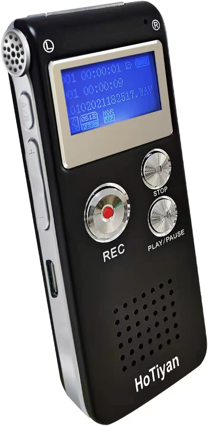 Digital Voice Recorders 8GB Audio Recorder Voice Activated Recorder for Lectures, Meetings, Interviews Recording Device with Microphone USB Cable, MP3 Player (8GB