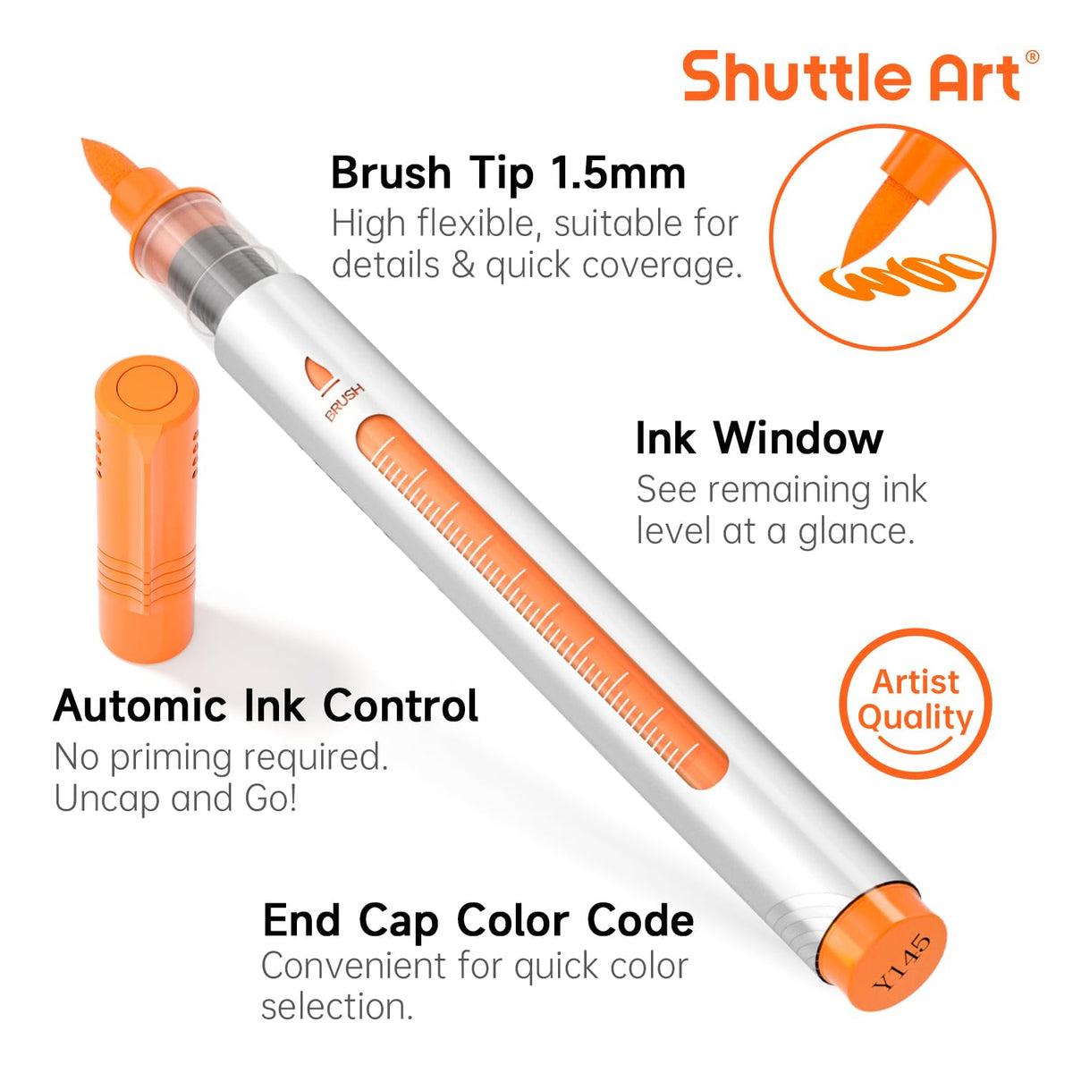 Shuttle Art 96 Colors Dual Tone Refillable Acrylic Markers with 100 Refills