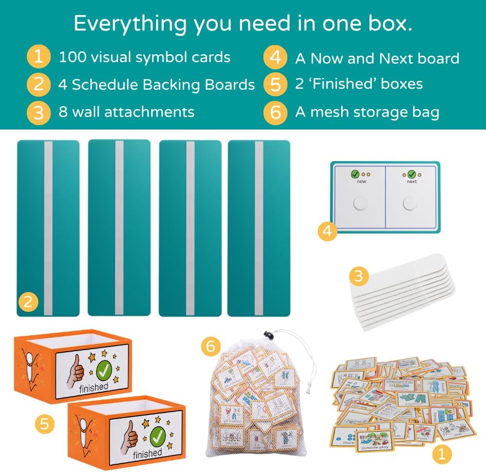 Visual Schedule Daily Routine Chart for Kids with Course - Autism ADHD