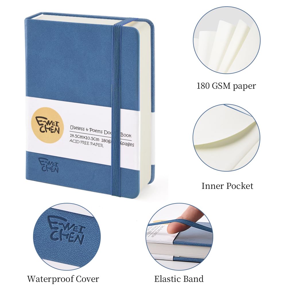 E-WEICHEN Hardcover Art Sketchbook – 100 Pages, 80 GSM Acid-Free Paper | PU Leather & Cloth Cover Options