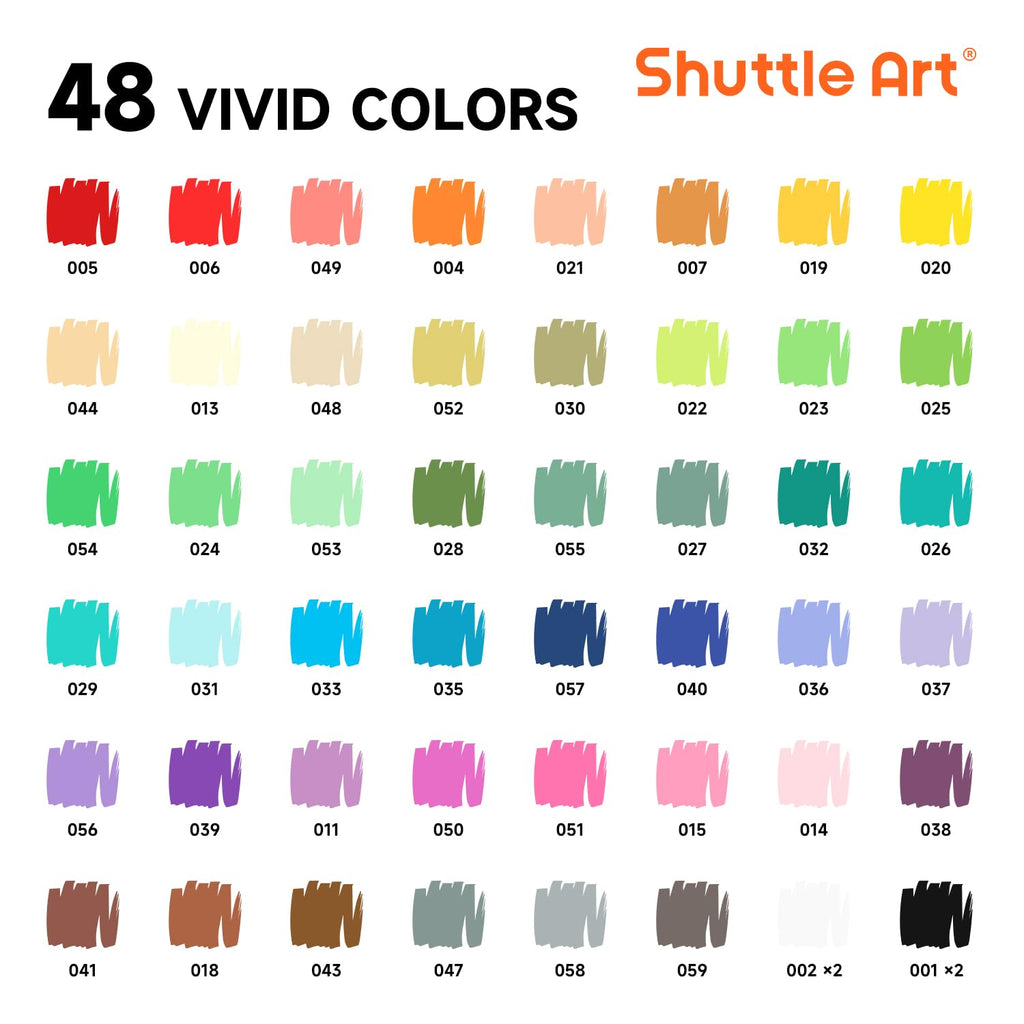 Shuttle Art 96 Colors Dual Tone Refillable Acrylic Markers with 100 Refills