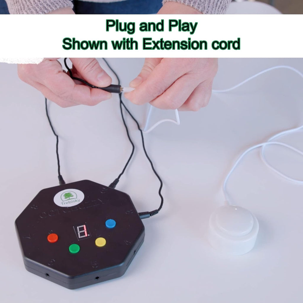 Trebisky Game Show Wired Buzzer Set, 8 LED Answer Buzzers with 3ft Cable