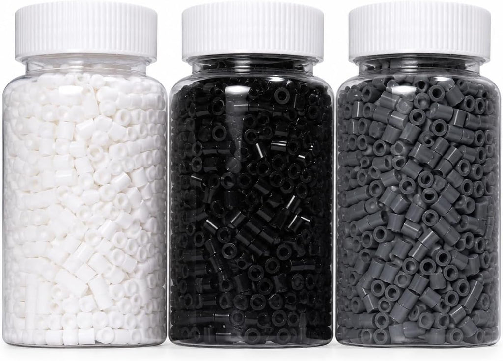 5mm Fuse Beads Refill Kit, 3 Neutral Colors Black White Grey Fuse Beads