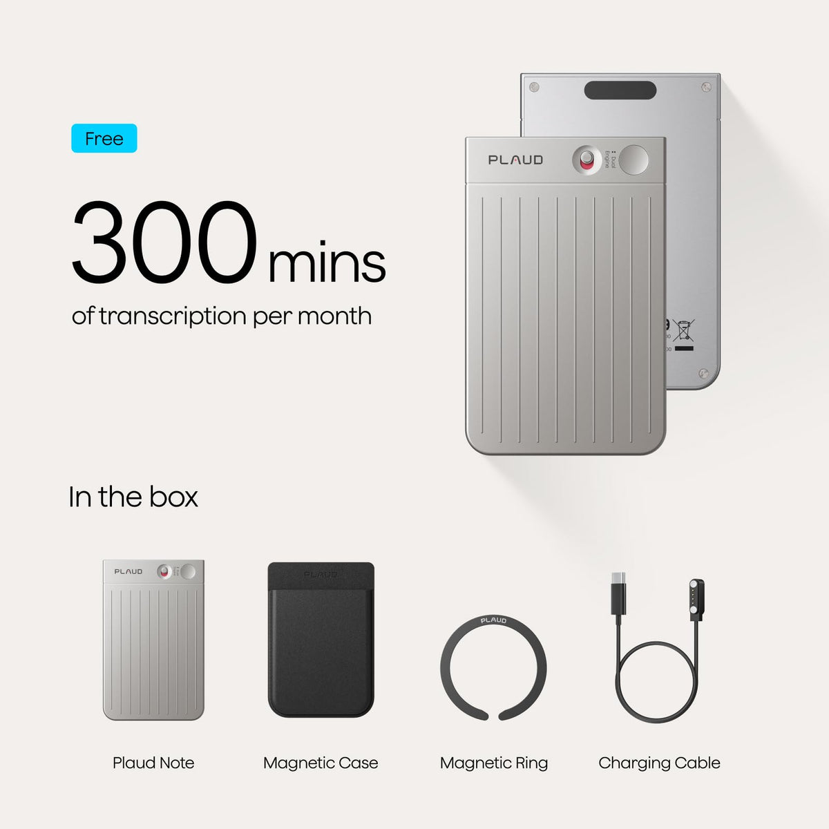 Plaud Note AI Voice Recorder Transcribe & Summarize, Non-Pro Version