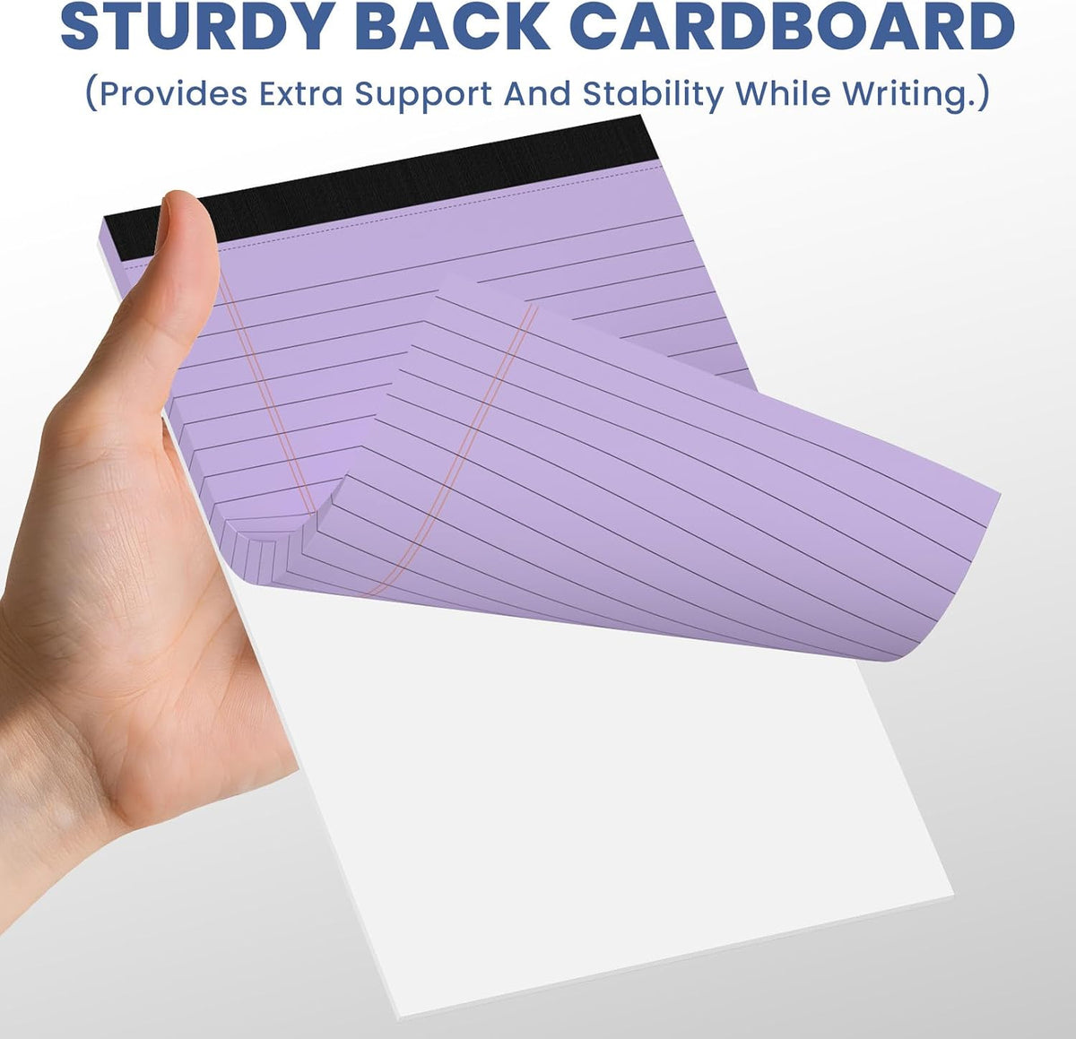 6 Pack Notepads 5x8, Color, Small Legal Pads, Perforated Notebook
