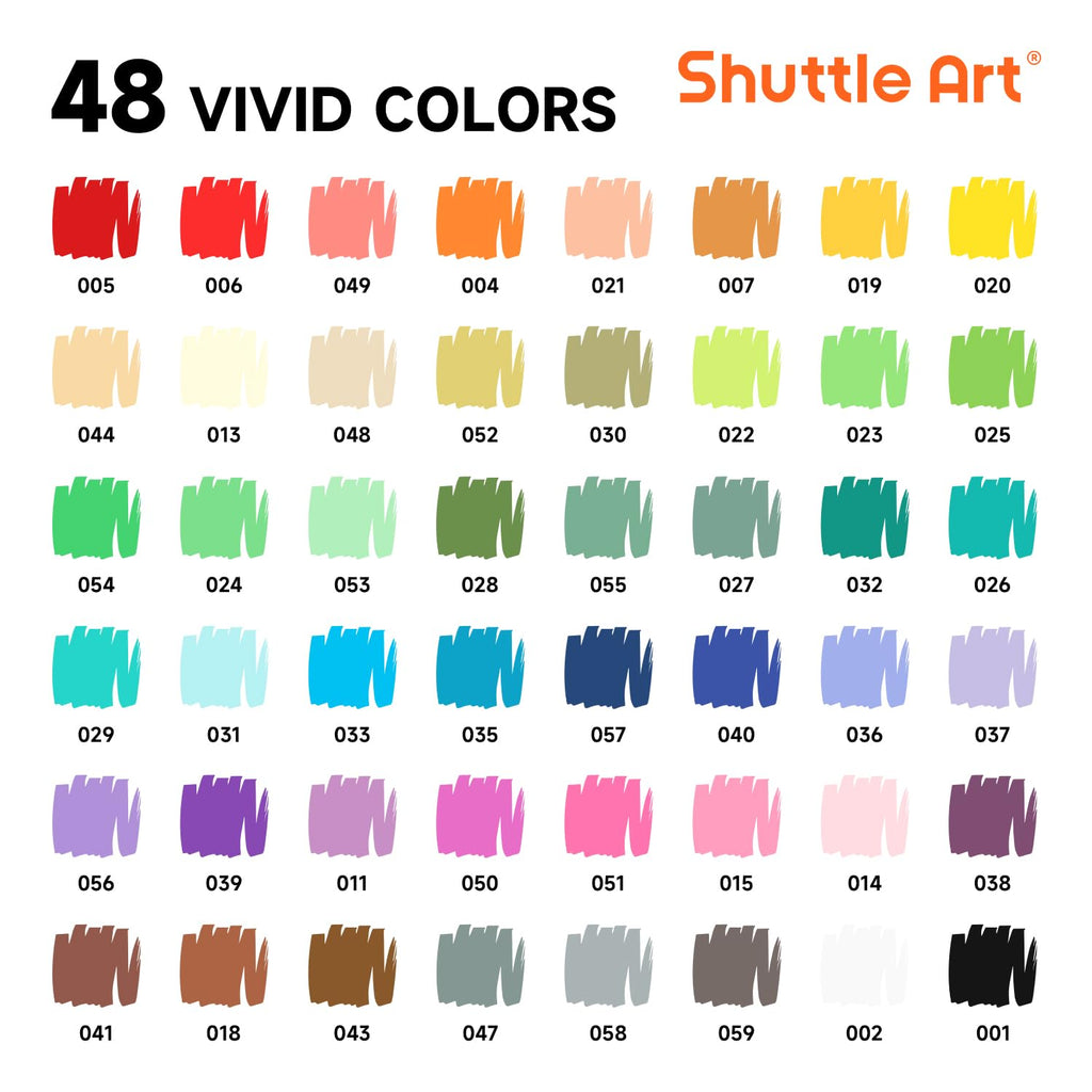 Shuttle Art 96 Colors Dual Tone Refillable Acrylic Markers with 100 Refills