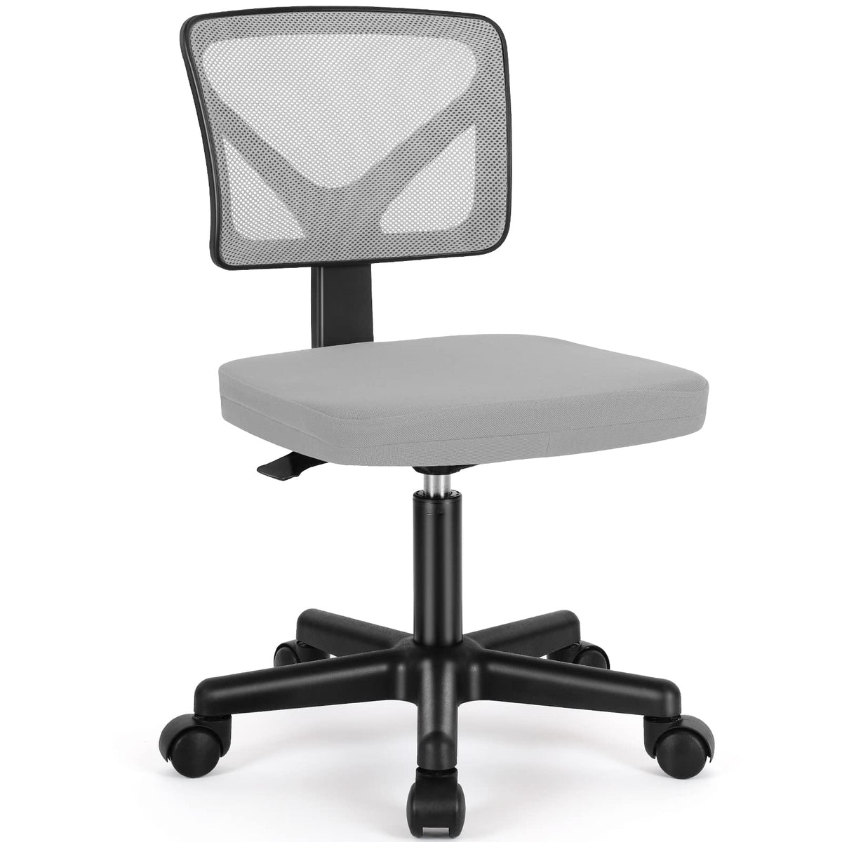 Sweetcrispy Small Armless Desk Chair, Mesh Rolling Office Chairs
