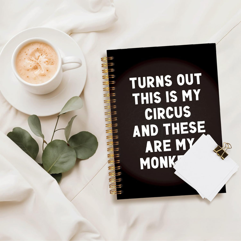 Funny Black Cat Spiral Notebook,Office Notebooks for Work