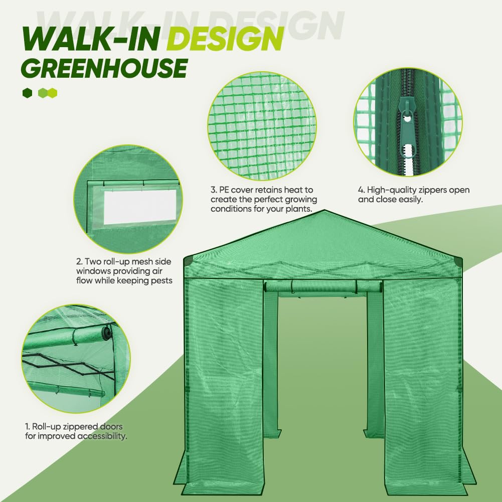 EAGLE PEAK Pop-Up Walk-In Greenhouse (Multiple Sizes)