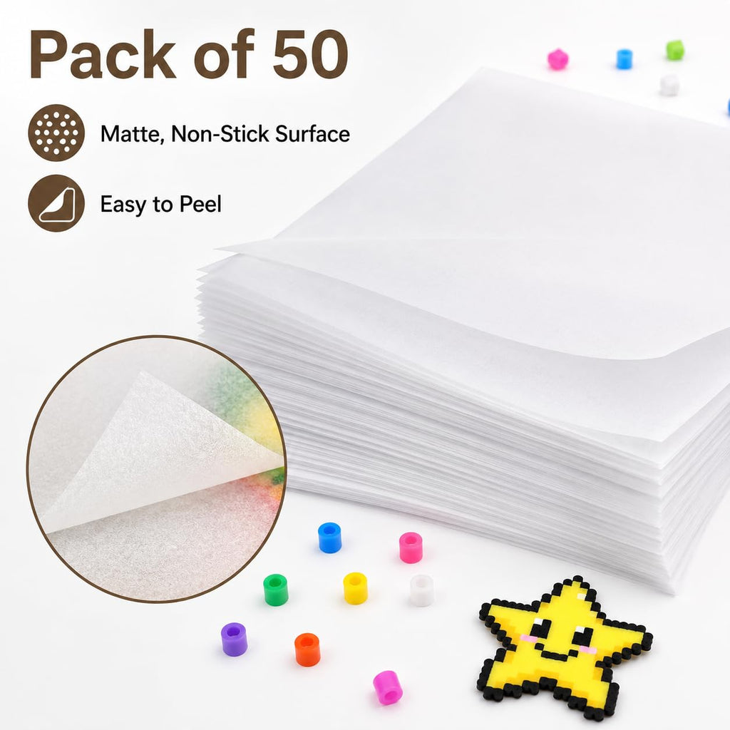 Thick Textured Fuse Bead Ironing Paper 7 Pack, 0.01 Inch Fiberglass Iron Cloth, Reusable Heat Transfer Sheet for Bead Craft Finishing, 7.87 x 5.91Inch (Cloth)