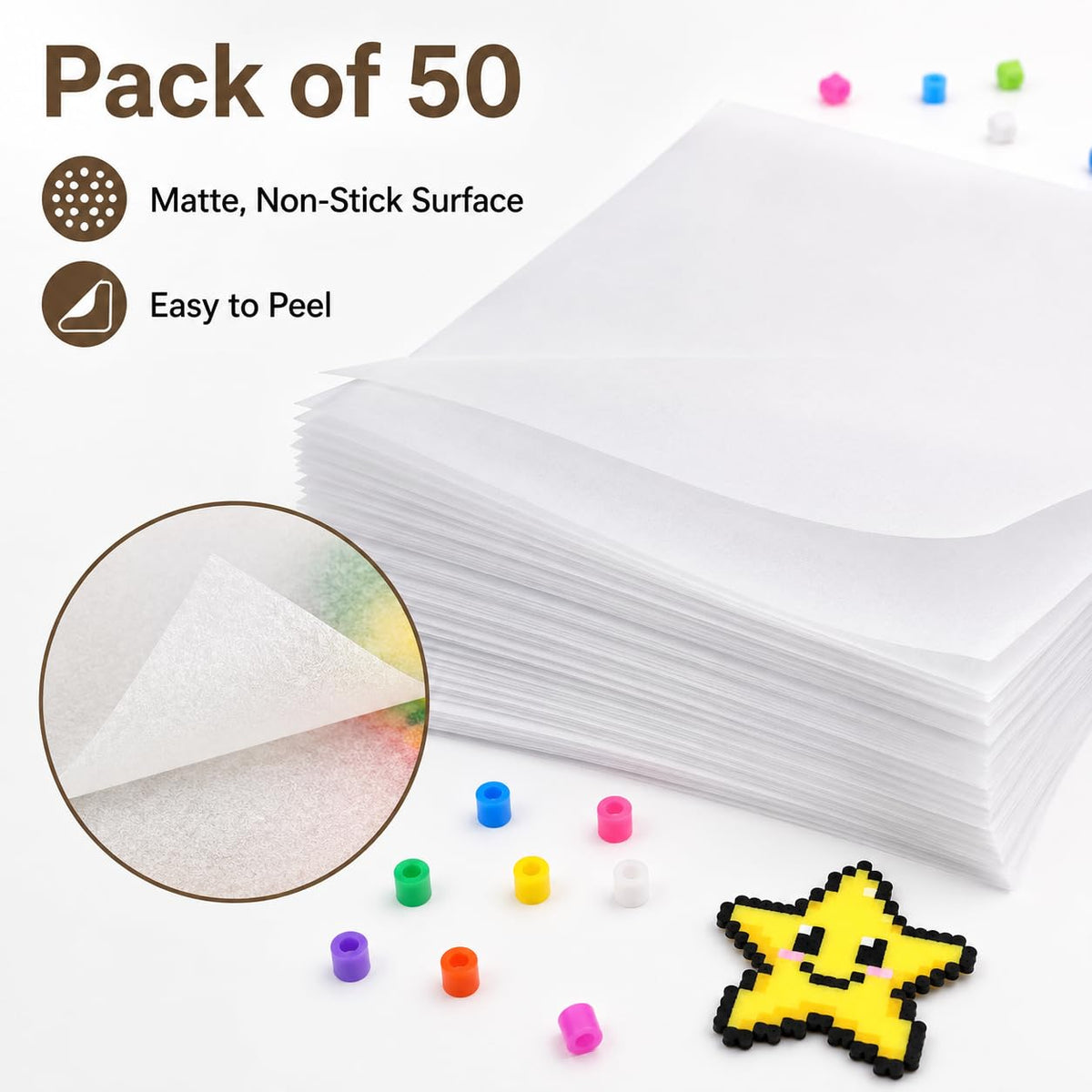 Thick Textured Fuse Bead Ironing Paper 7 Pack, 0.01 Inch Fiberglass Iron Cloth, Reusable Heat Transfer Sheet for Bead Craft Finishing, 7.87 x 5.91Inch (Cloth)