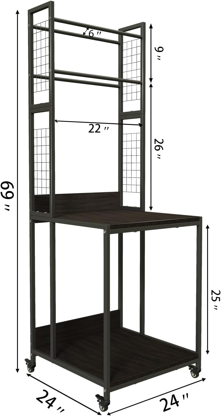 3D Printer Stand with Double Layer 3D Printer Filament Storage Rack, TR22 Heavy Duty Mobile Printer Table with Wheels for Studio Office Storage and Organization