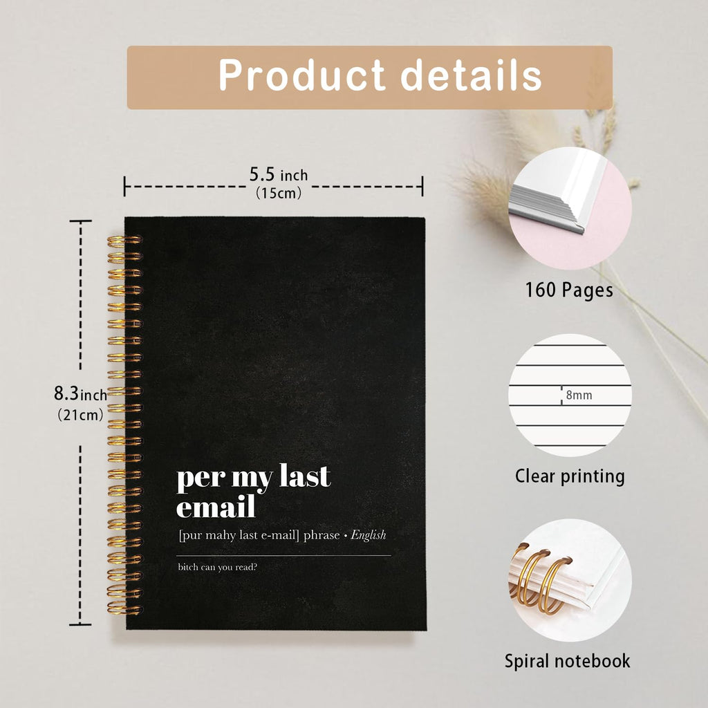Funny Black Cat Spiral Notebook,Office Notebooks for Work