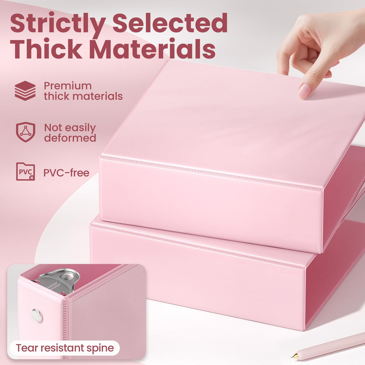 SUNEE 3 Ring Binder 1 Inch 4 Pack, Clear View 1" Binders Three Ring PVC-Free (Fit 8.5x11 Inches) for School or Office Supplies, Assorted Pastel