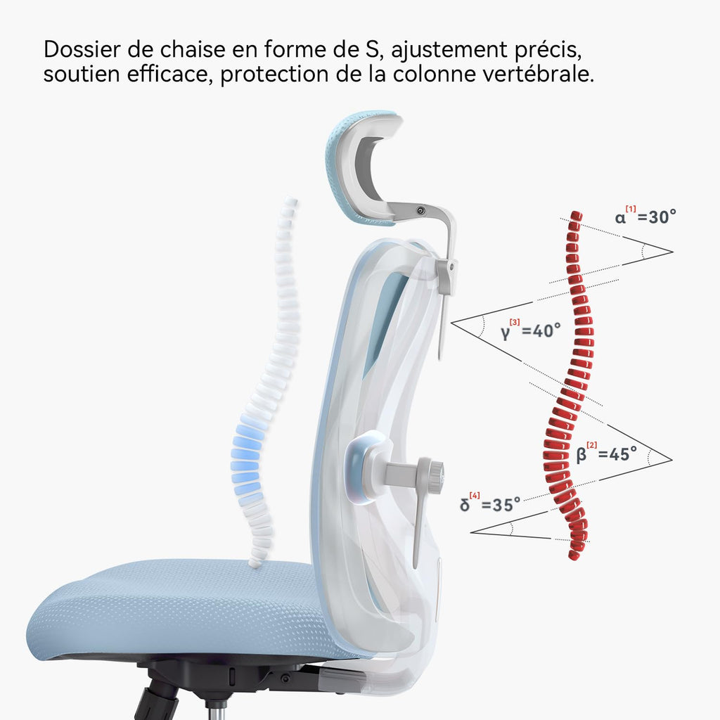 SIHOO M18 Ergonomic Office Chair, Mesh Back Desk Chair with Headrest