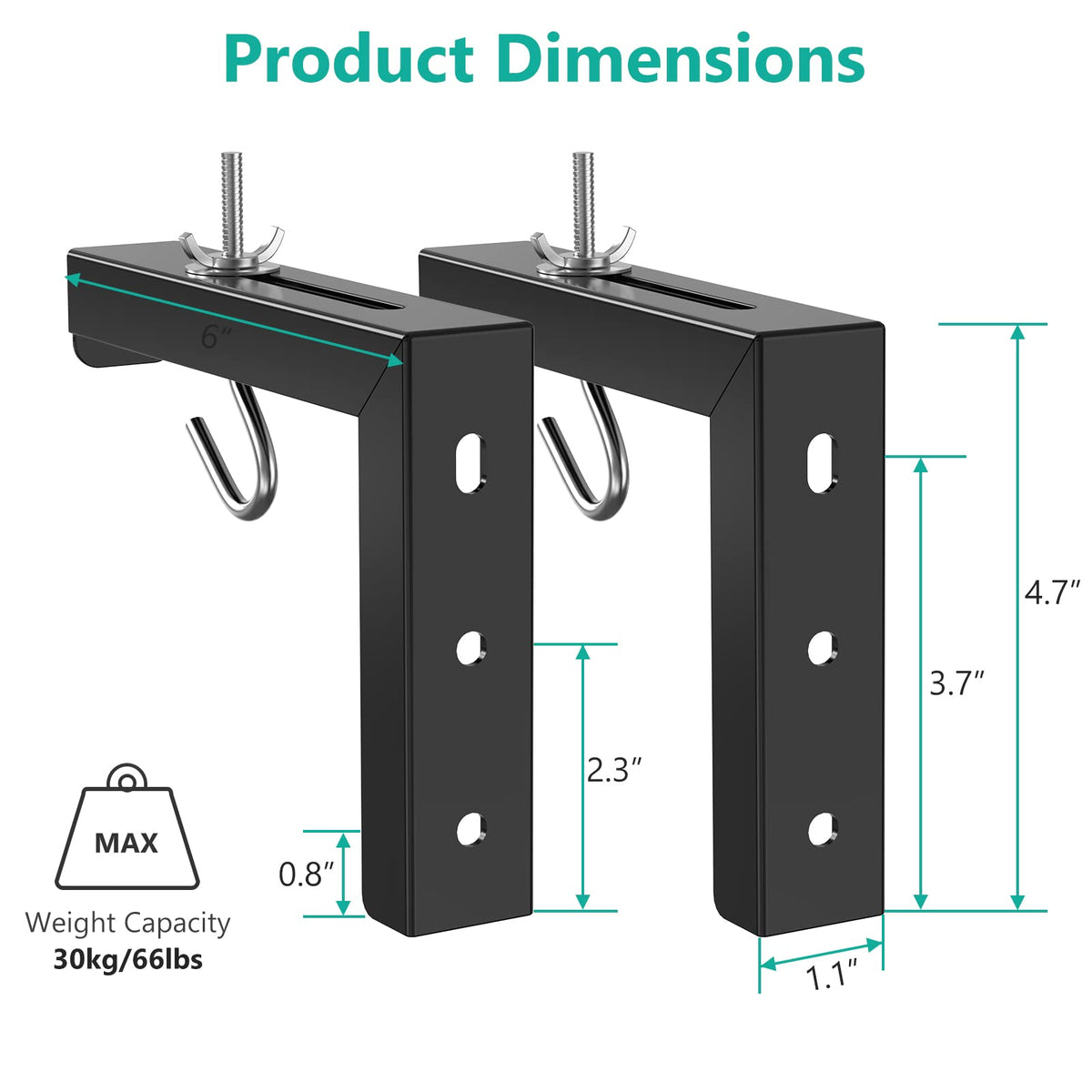 WALI Universal Projector Screen Ceiling Mount, Holds up to 66 lbs