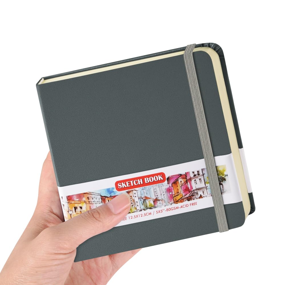 E-WEICHEN Hardcover Art Sketchbook – 100 Pages, 80 GSM Acid-Free Paper | PU Leather & Cloth Cover Options