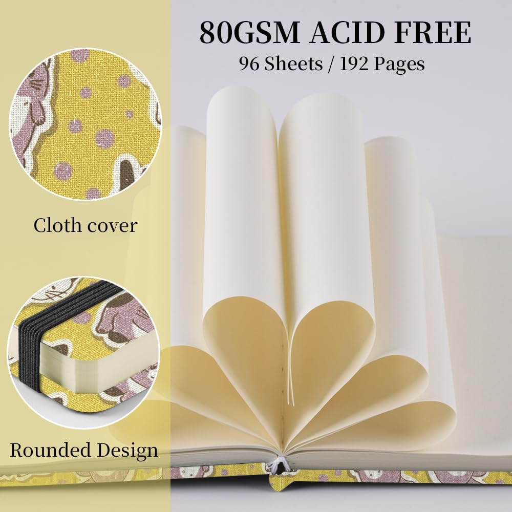 E-WEICHEN Hardcover Art Sketchbook – 100 Pages, 80 GSM Acid-Free Paper | PU Leather & Cloth Cover Options