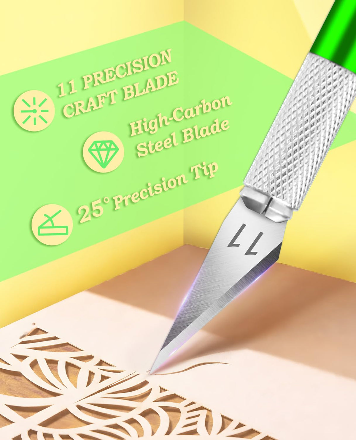 DIYSELF Craft Hobby Knife Set with 10 Extra #11 Blades, 6-Inch Metal Ruler