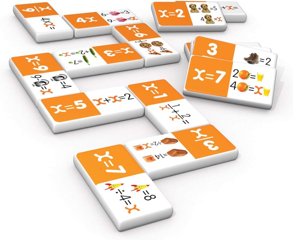 Junior Learning: Algebra Dominoes — 28-Piece Math Matching Set (Beginner)