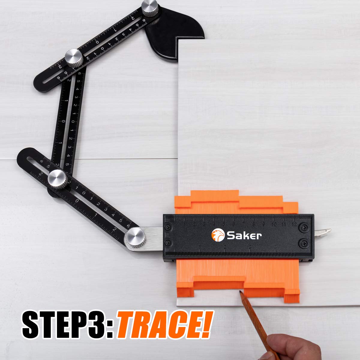 Saker Contour Gauge Duplication-Adjustable Lock-Precisely Copy Irregular Shape-Irregular Woodworking Tracing-Must Have Tool for DIY Handyman Men Husband Dad 10 Inch+5 Inch