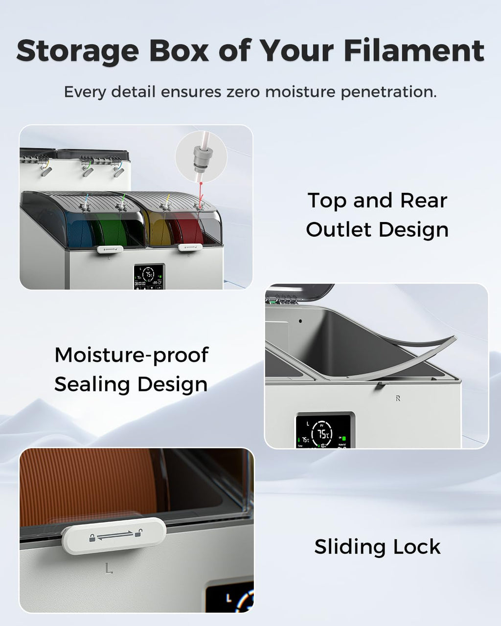 2026 New Creality Space PI Filament Dryer-Christmas Gifts, 3D Printer Filament Dryer Box with 360° Heating, Upgraded Filament Dehydrator Storage Box Support Nylon ABS PETG PLA TPU 1.75/2.85mm