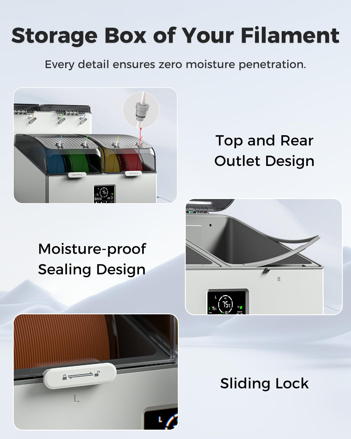 2026 New Creality Space PI Filament Dryer-Christmas Gifts, 3D Printer Filament Dryer Box with 360° Heating, Upgraded Filament Dehydrator Storage Box Support Nylon ABS PETG PLA TPU 1.75/2.85mm