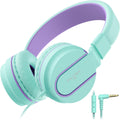 AILIHEN I35 Kids Headphones for School with Mic, 93dB Volume, Green Purple